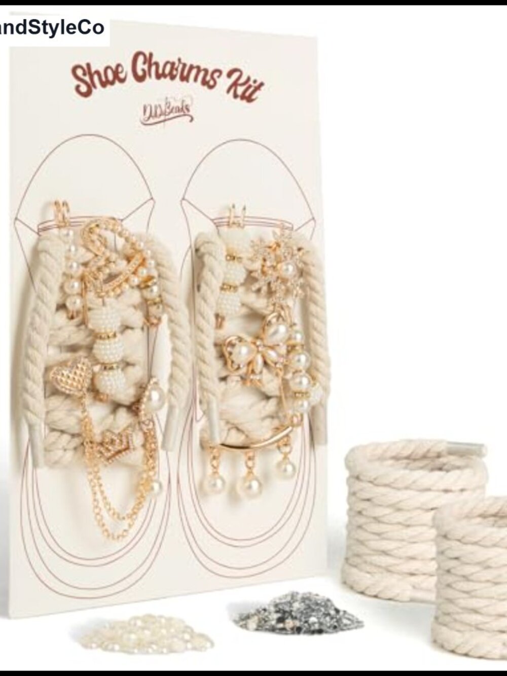 Chunky Rope Shoelaces Kit with Gold Sneaker Charms Maximalist